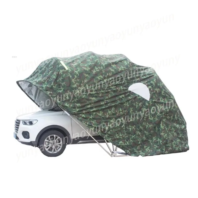 Mobile Folding Carport Semi-automatic Rainproof Sun Protection Outdoor Car Parking Shelter