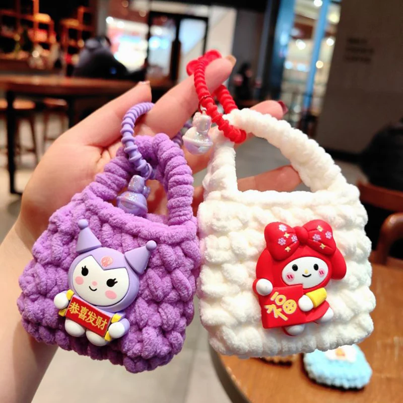 Sanrio Cartoon Cute Bluetooth Earphone Protection Bag Kawaii Portable Mini Wallet Pendant Keychain Girls Gifts