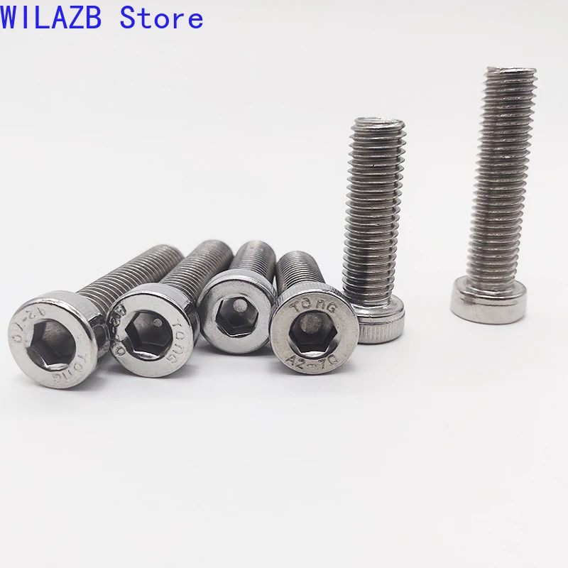 

304 Stainless Steel Hex Socket Thin Short Low Cap Head Screw M3-M12 DIN7984 Hexagonal M3 M4 M5 M6 M8 M10 M12 Screws 1-25PCS