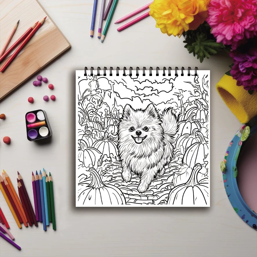 Heartwarming Dog Coloring Book - 8.27 x 8.27 inches 32 pages coloring book - ideal gift for family or friends