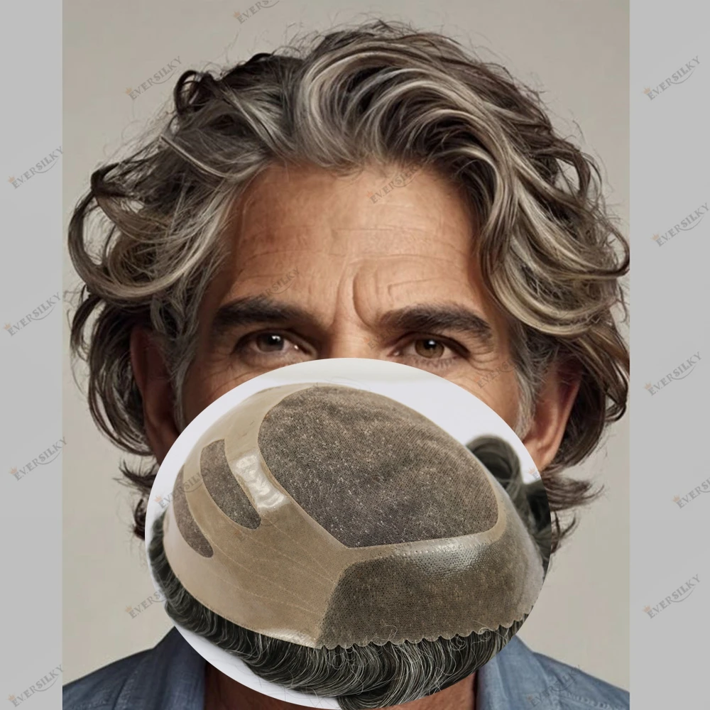Breathable Super Durable Men's Bond Natural Hairline Toupee Prosthesis System Brown European Hair 6 Inches Hairpieces #4 #18 #20