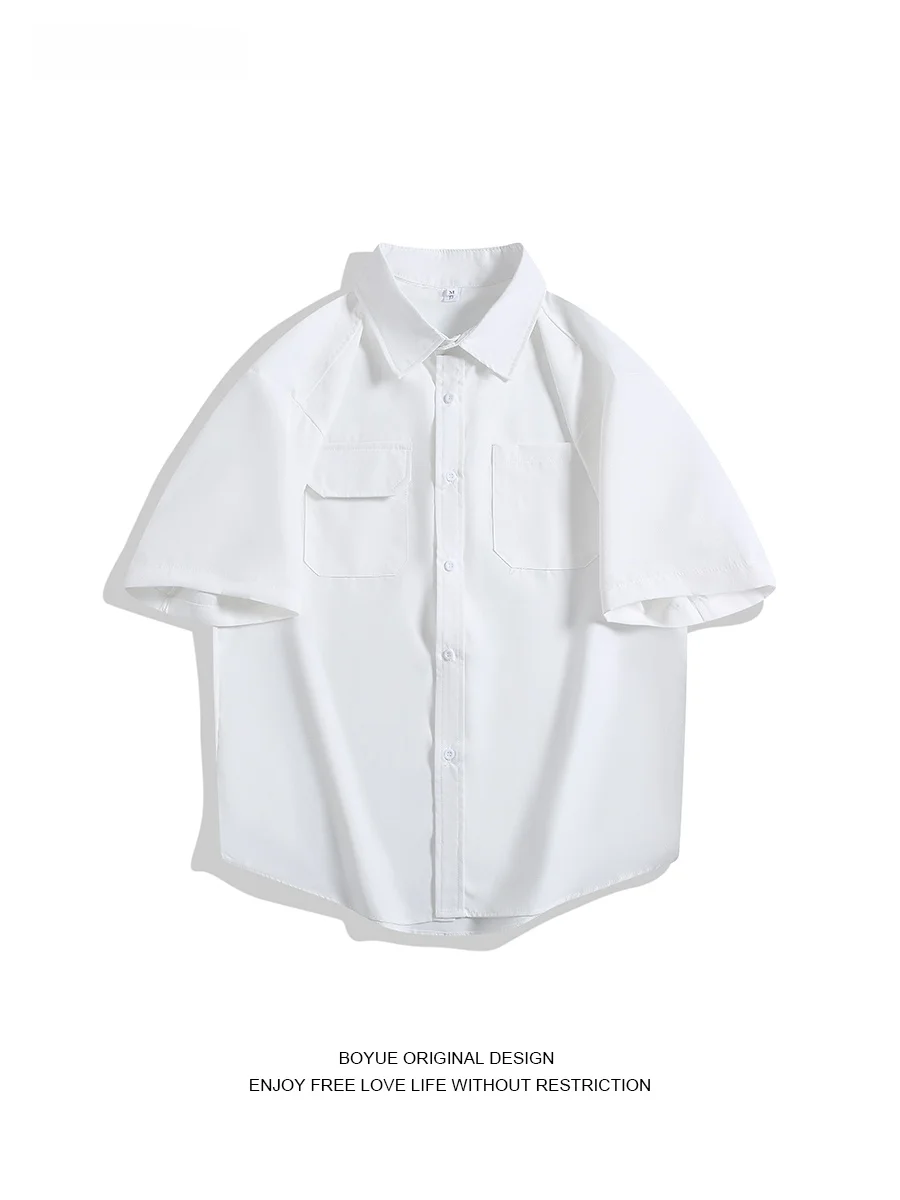 

Boyue Casual Slim Fit ort Sve irt Men's Summer Faion Inner Wear White f Sve Suit Top Youth Trend Aosphere Fe...