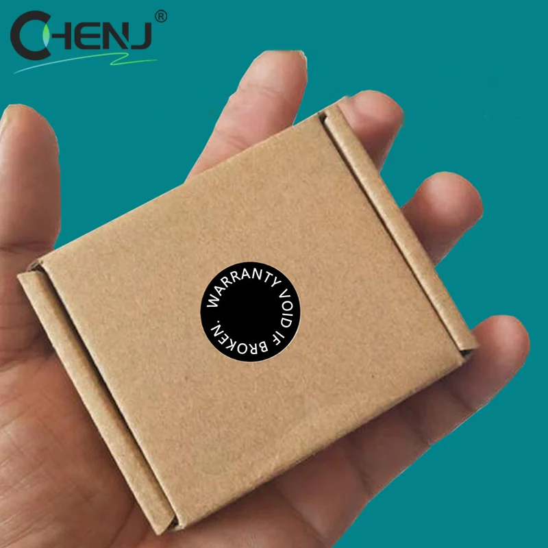 100 PZ 10mm GARANZIA VOID IF BROKEN Foro per vite Tamper Evident Sigillo di sicurezza Rimozione a prova di fragile Adesivo di carta Avvertimento aperto