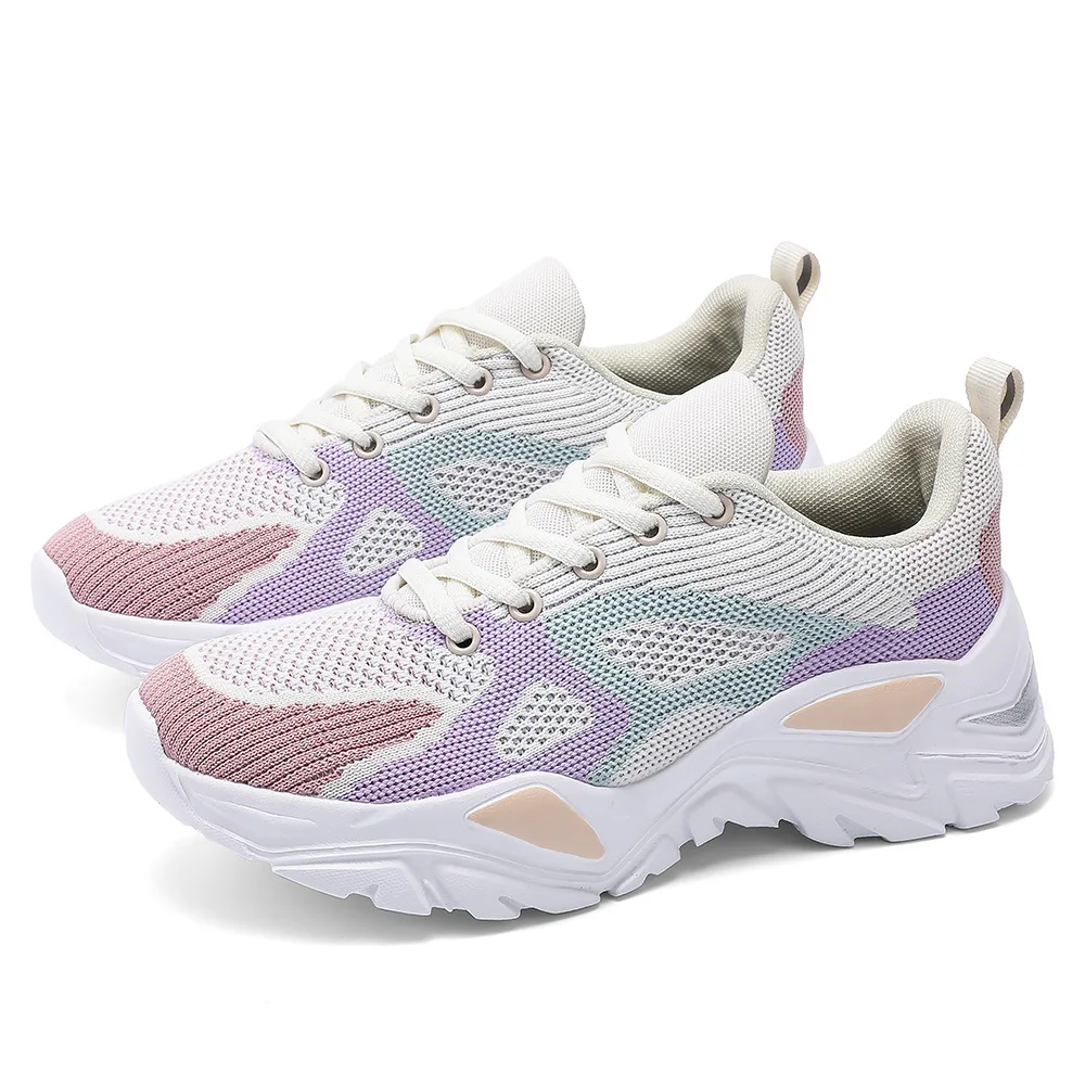 

White Couple Shoes for Women Sneakers Spring 2022 New Fashion Breathable Low Cut Lace-up Plus Size 45 Platform Sneakers Ladies