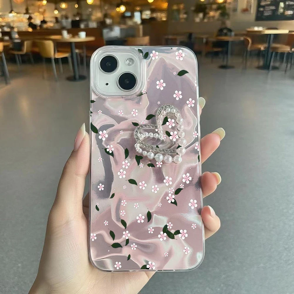 Funda de oso de flores para Motorola Moto EDGE 60 50 Pro 60S 60 50 Fusion G86 G56 G54 G84 G75 G60 G35 50 Ultra G34 E15 G15 cubierta de cadena