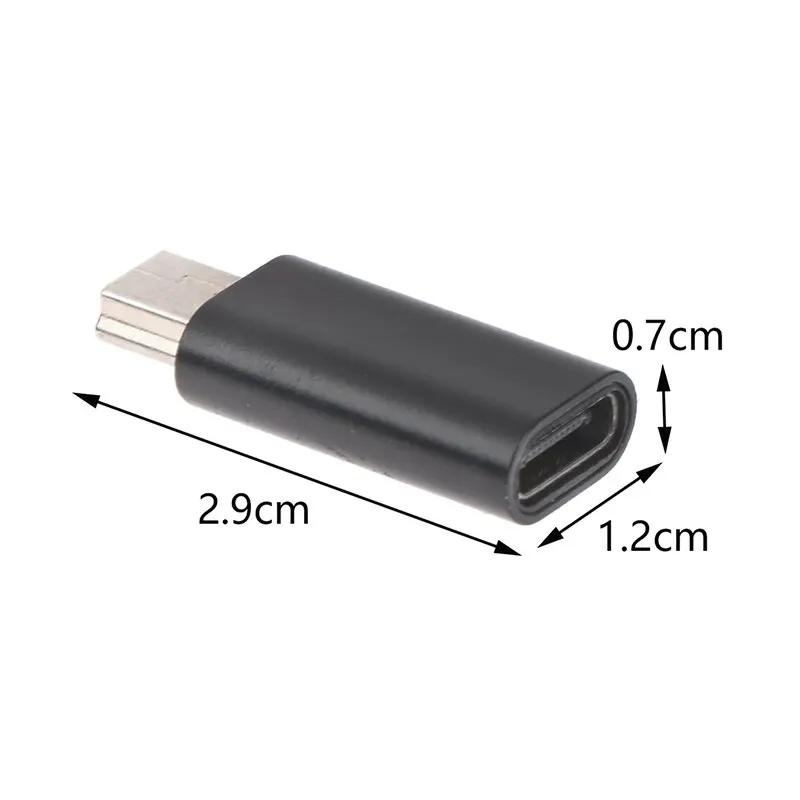 Universal Metal Mini 5 Pin USB Adapter B Male To Type C Female Data Transfer Connector Charging Converter For  Camera GPS