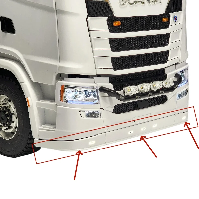 

LED Bumper Surround Lights for Tamiya 1/14 RC Truck Scania 770s Front Bottom Lamp DIY Parts