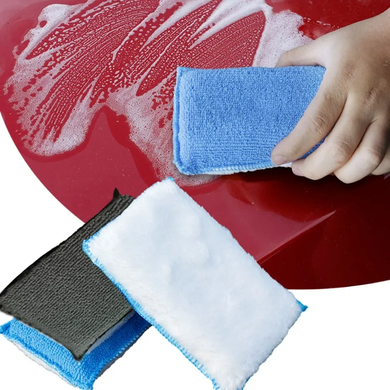 

Car Cleaning Sponge Block Car Body Dashboards Imitation Wool Fiber Double-side Cleaning Sponge Car Cleaning Maintenance Tools