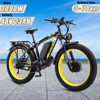 KETELES K800 Electric Bicycles 2000W Dual Motor 48V23AH Hydraulic Disc Brake Electric Bike Snow 26*4.0 inch Fat Tire City E-Bike