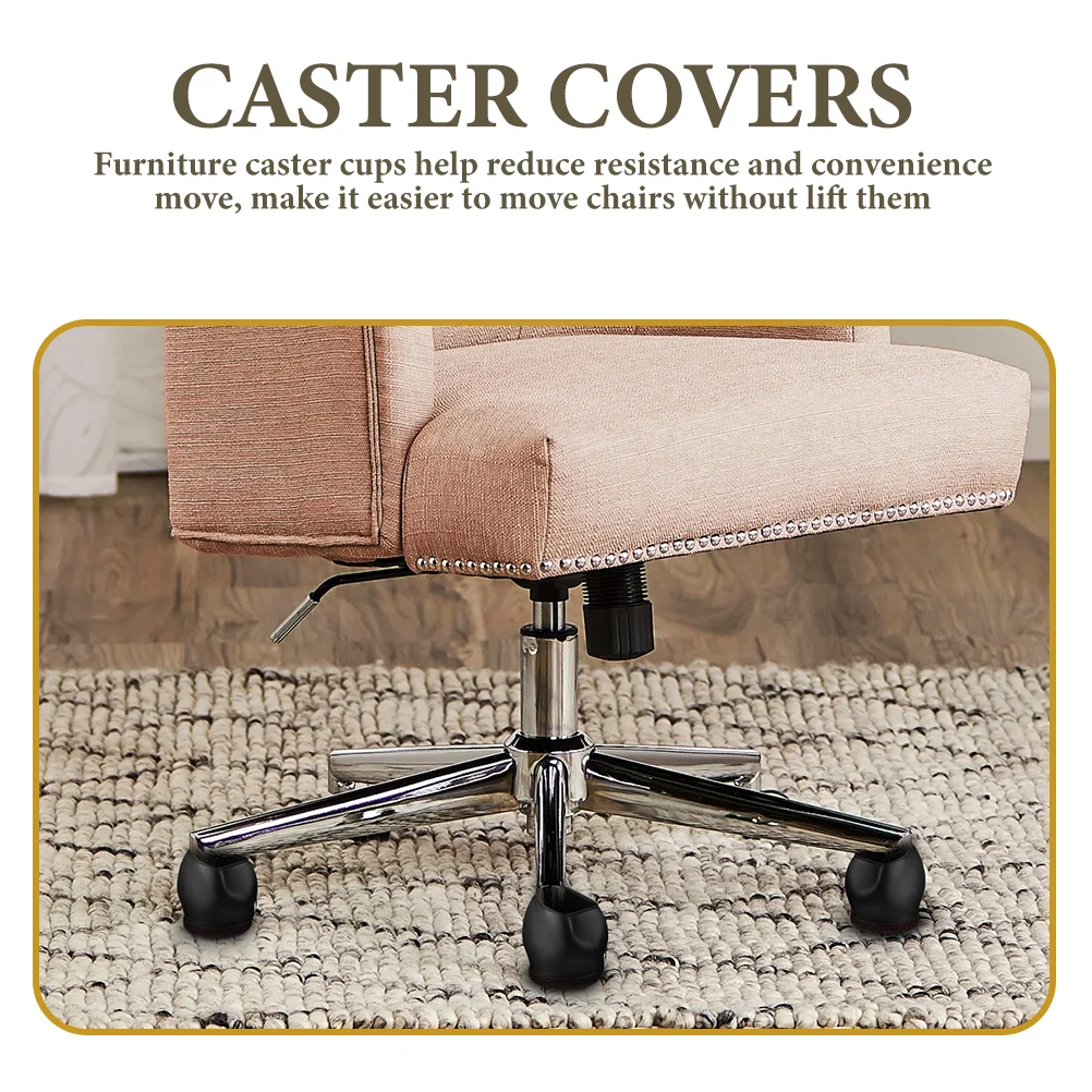 5 Pcs Caster Cover Sliders Chair Leg Cups Covers Wheel Stoppers for Rolling Furniture Tpe Office Carpet