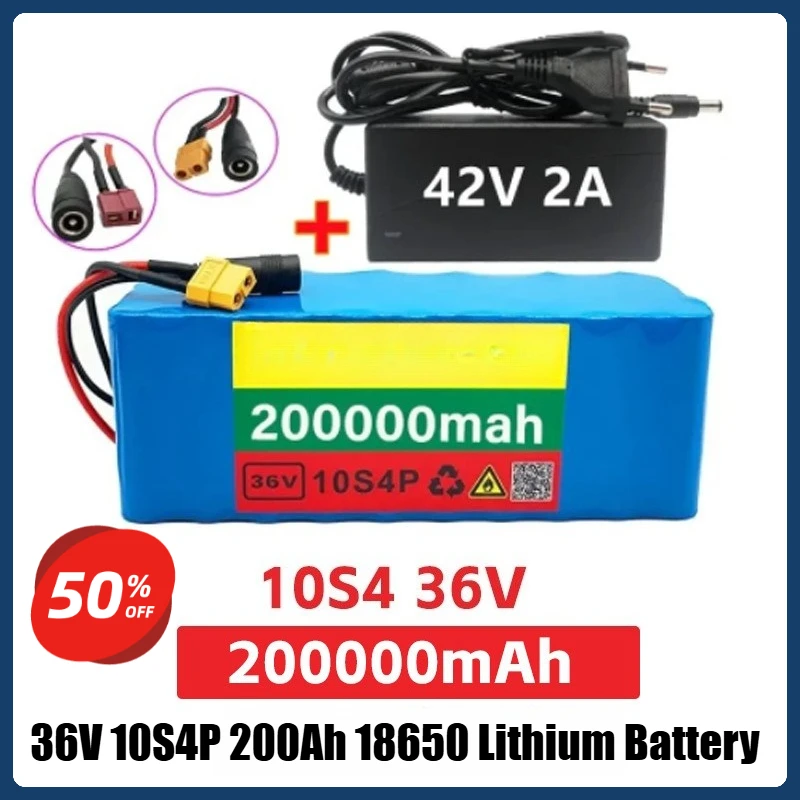 

36V 10S4P 200Ah 18650 Lithium Battery for Ebike, Electric Vehicle, Bicycle, Scooter - Rechargeable Battery