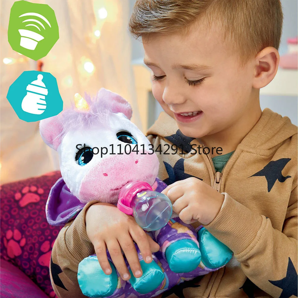 Originale FurReal Sweet Jammiecorn Unicorn Peluche interattivo Giocattolo illuminato con oltre 30 suoni e reattizioni Unicorno Morbido giocattolo carino