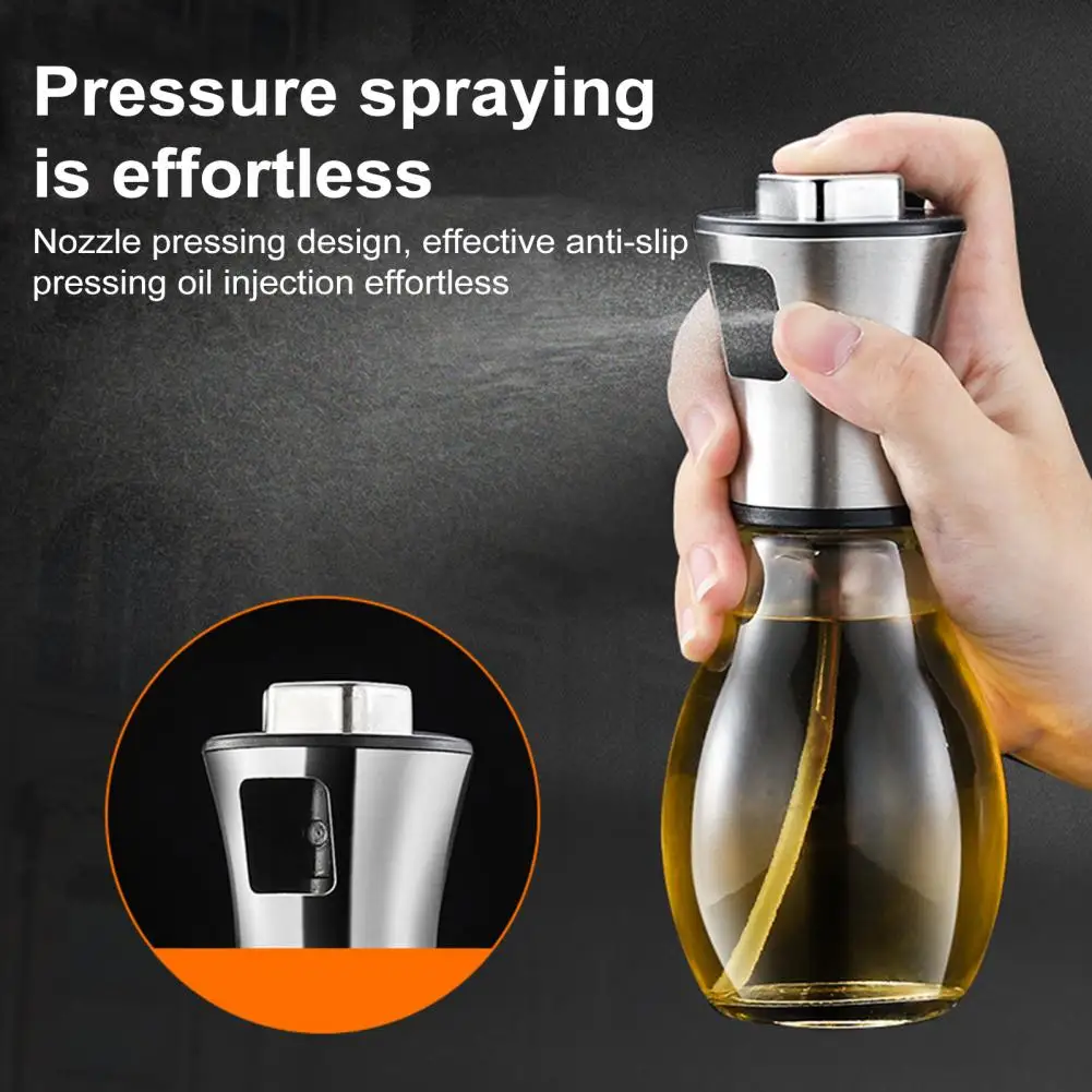 200ml Oil Sprayer Glass Bottle Cooking Press Spray Sealed Nozzle Kitchen Mister For Frying BBQ Salad Making Air Fryers Baking