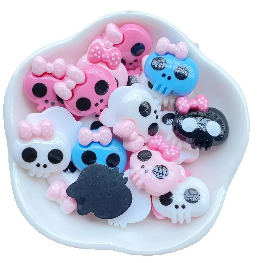20 Stück gemischte Nagelkunst-Harzanhänger aus der Halloween-Skelett-Serie, Strass, DIY-Bastelbedarf für Nägel, 3D-Dekorationen, Schmuck