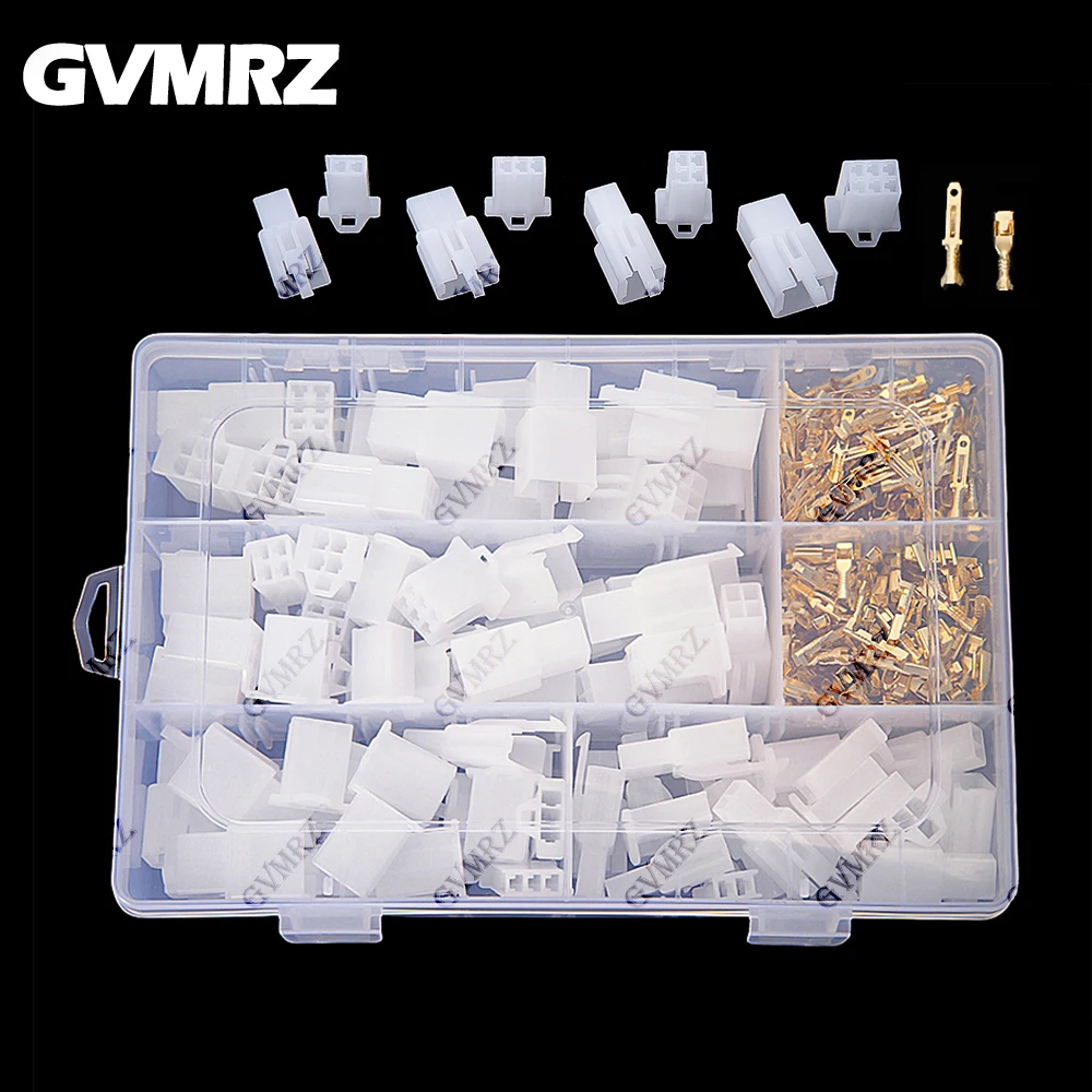 AliExpress NONE 380PCS 2.8mm Pitch 2 3 4 6 Pin Electrical Wire Connector Male Female 2.8 Plug Cable Terminal Plug Kits for Car Motocycle Bike