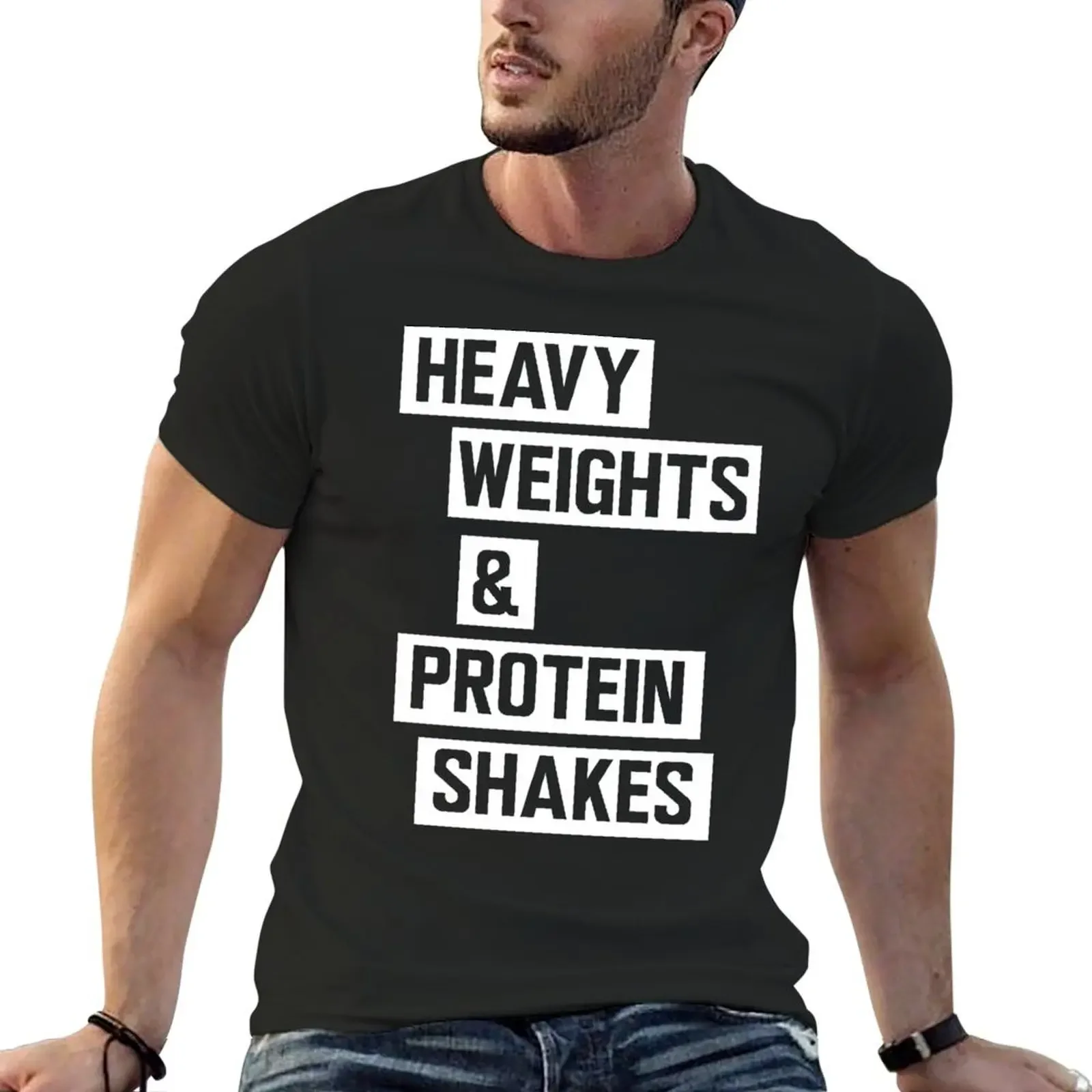 

Heavy weights and protein shakes T-Shirt designer shirts shirts graphic animal prinfor boys sweat mens plain t shirts