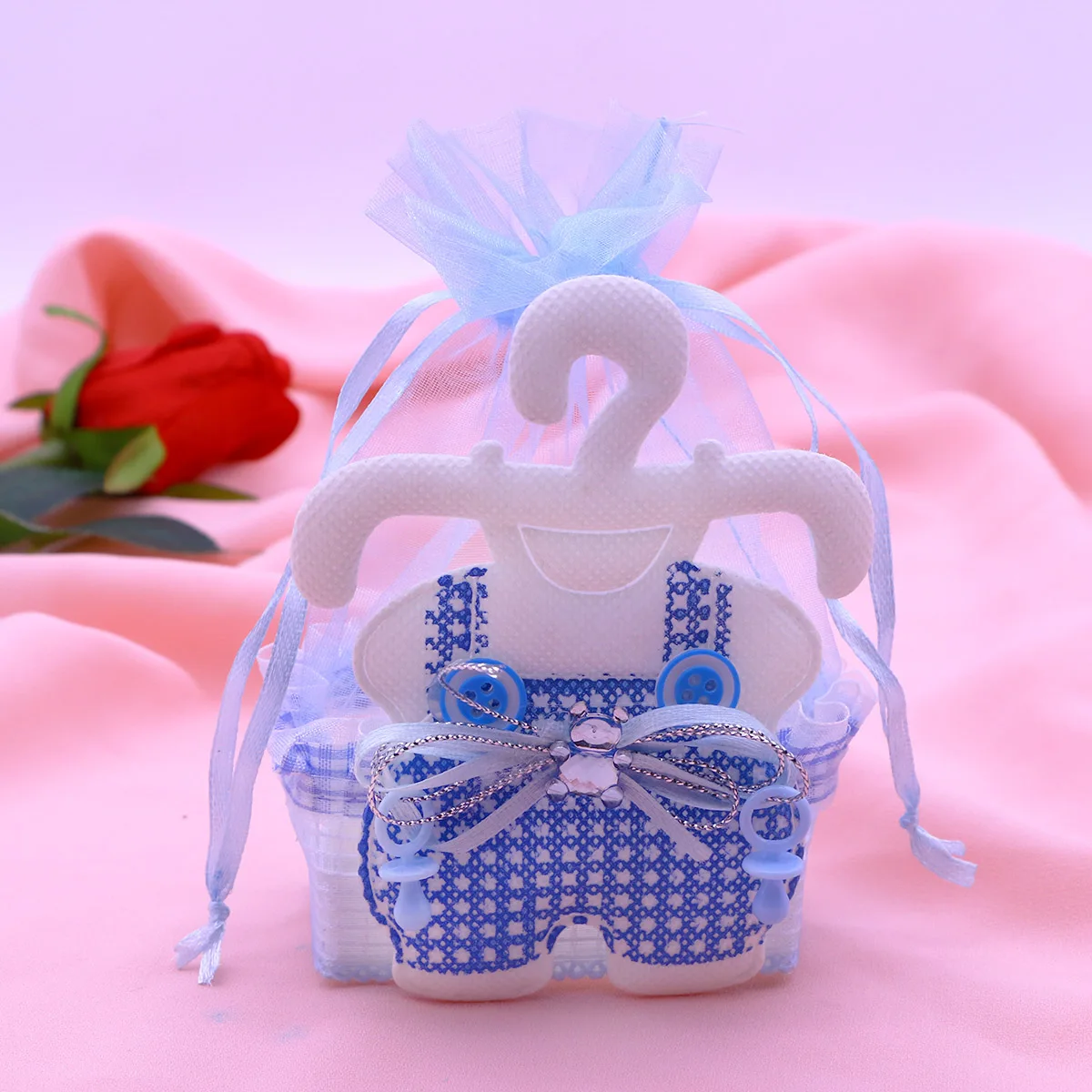 

12pcs Candy Bags Feeding Bottle Style Wedding Birthday Favor Gift Drawstring Organza Bags For Baby Shower Cookie Bag Small