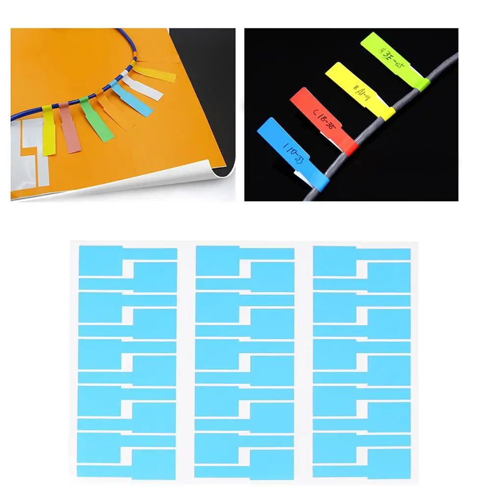 

Sticker Identification Tags for Cord Labels Blue Tape Machine Cable Markers Office Projects Folder Bag Storage