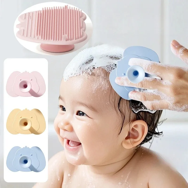 

Cartoon Koala Silicone Baby Hair Washing Brush, Newborn Scalp Massage Comb, Bath Wipe Cleaning Tool