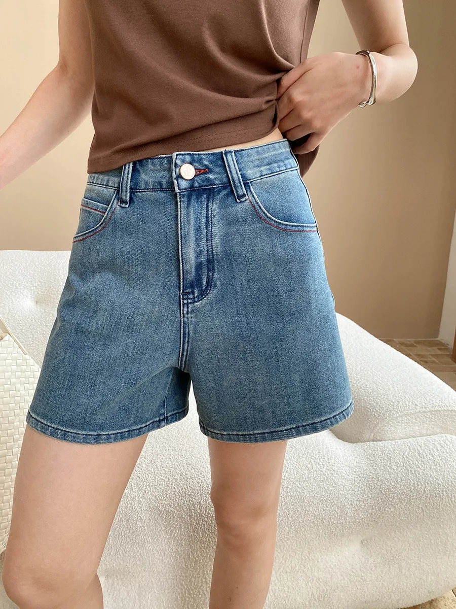 

Summer women's casual solid color high waist loose wide leg jeans