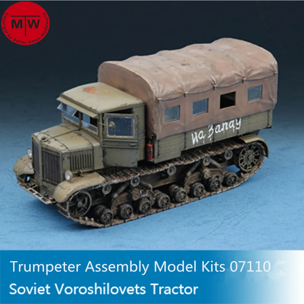 

Trumpeter 07110 1/72 Scale Soviet Voroshilovets Tractor Military Plastic Assembly Model Kits