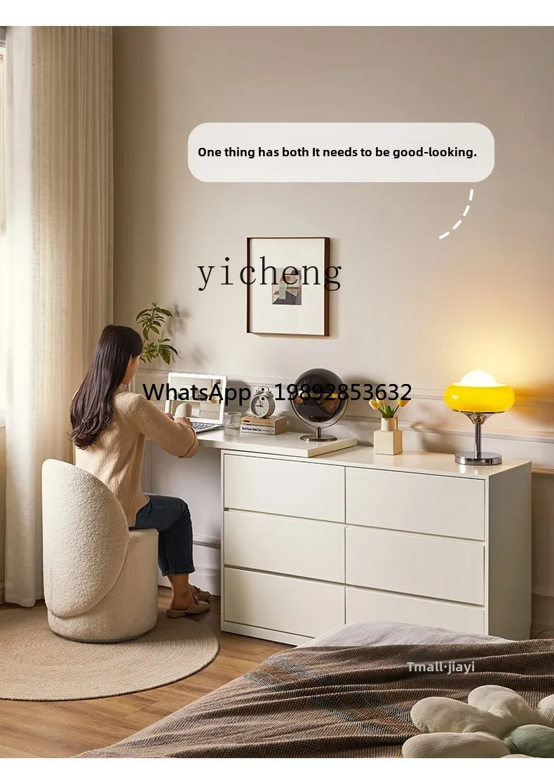 

PYH chest dresser integrated solid wood bedroom retractable bedside cabinet storage simple modern makeup table