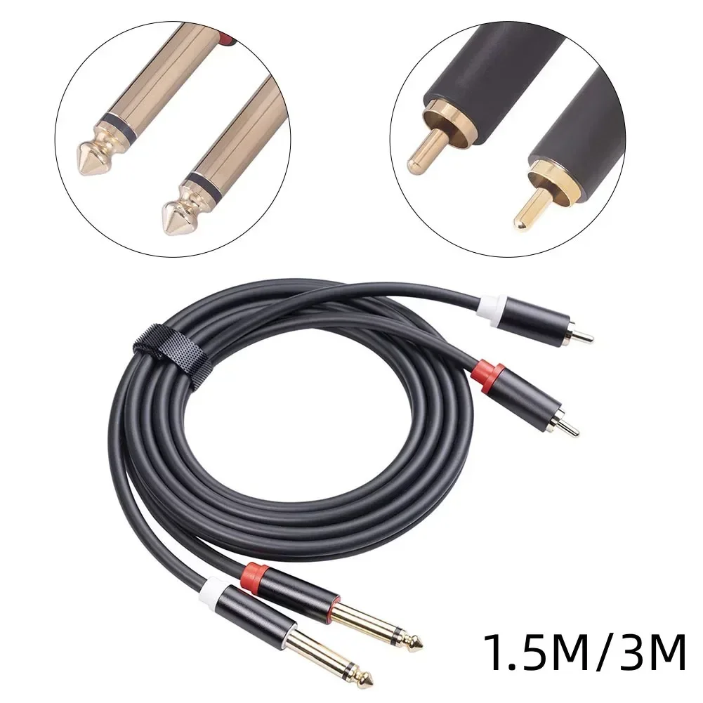 1Pc Dual 1/4 To Stereo Signal Interconnect Cable 1/4'' Male To 2 Male Stereo Audio Cable Cord