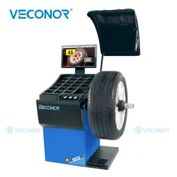 Super Automatic LCD Car Wheel Balancer CE Automatic Distance & Diameter Input Sonar Rim Width Input Pneumatic Lock Shaft - V982