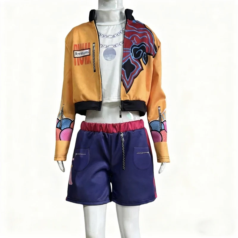 أزياء هنتركس Kpop K البوب شيطان الصيادين رومي زوي ميرا التأثيرية للأطفال البنات مرحلة الهالوين ثلاثية الأبعاد نمط مطبوع ملابس لعب الأدوار