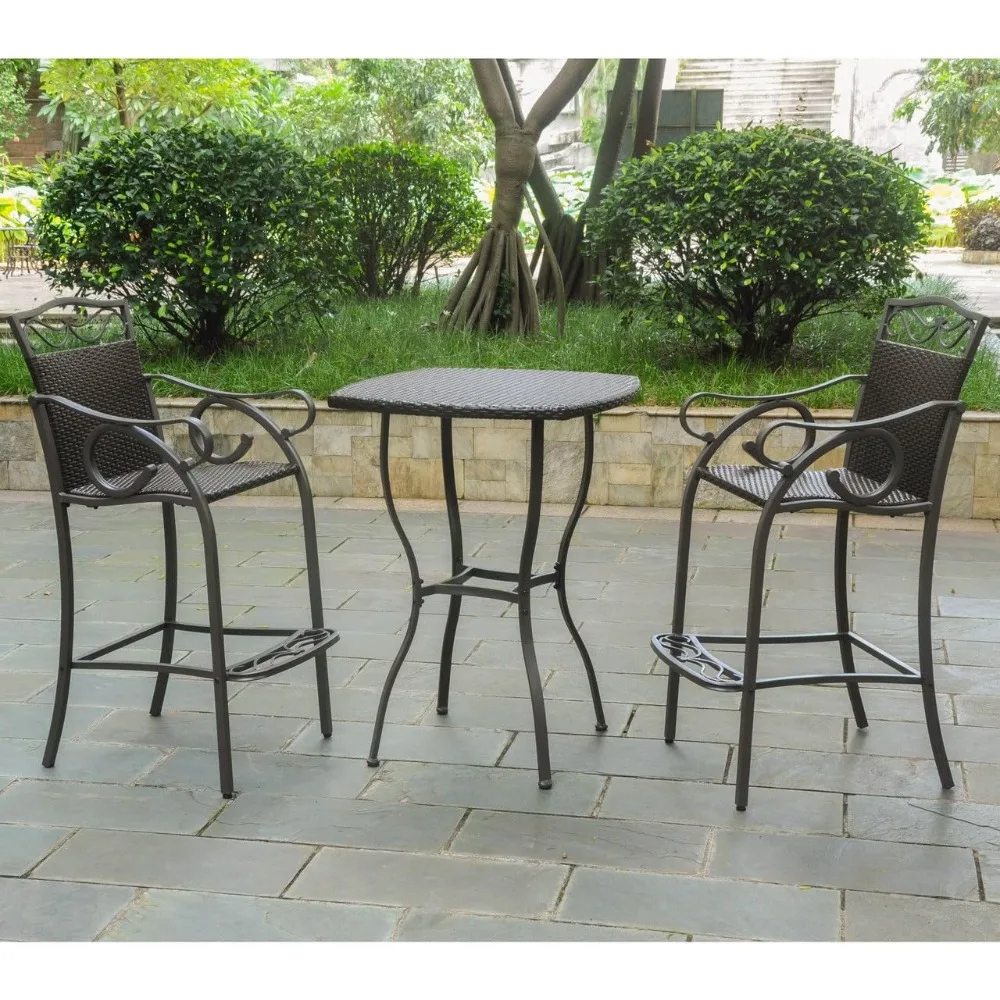 

3-Pc Patio Bistro Set in Chocolate Finish
