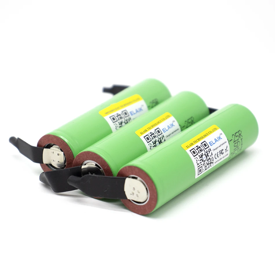 Batería recargable de alta corriente para destornillador, herramienta de níquel soldado, 18650, 2500mAh, 3,7 V, INR18650, 25R, novedad