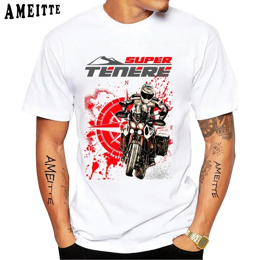 Super Tenere 1200 Adventure KTN Riding Tshirt Men Short Sleeve Motorcycle Rider  T-Shirt Hip Hop Moto Sport Fans Boy Casual Tees