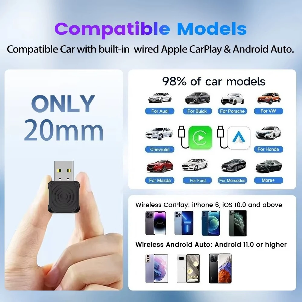 Carlinkit Mini ultra Both Wired Become Wireless Carplay Android Auto Channel Steering Wheel Control Usb Ai Box Car Play Adapter