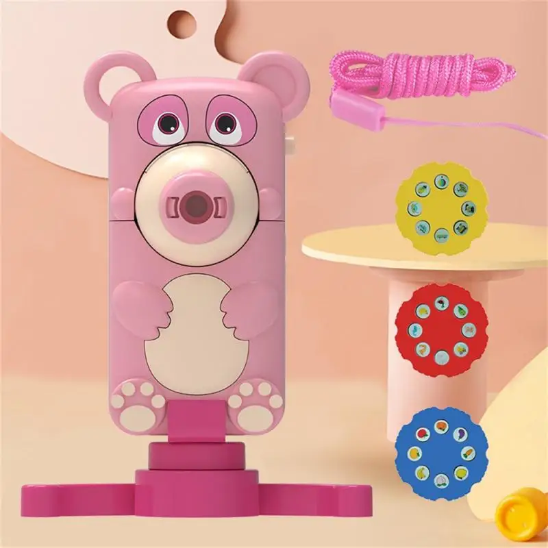 Children's Projector Can Hang Neck Bear Projector Wear Suspenders Abs Projection Toy Clear Projection Multi-function Projector