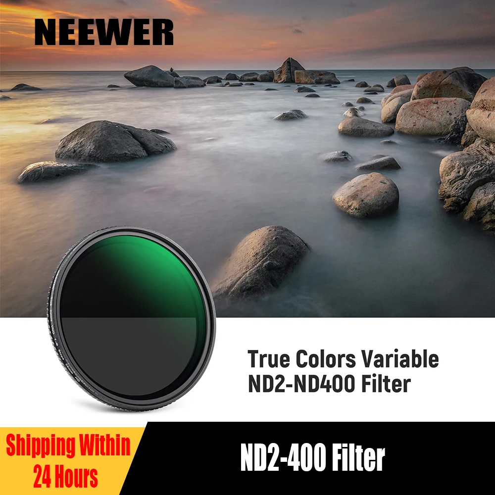 

Фильтр NEEWER True Color Variable ND2-ND400 (1-8.6 стоп) для объективов камер, регулируемый нейтральный светофильтр 49-82 мм