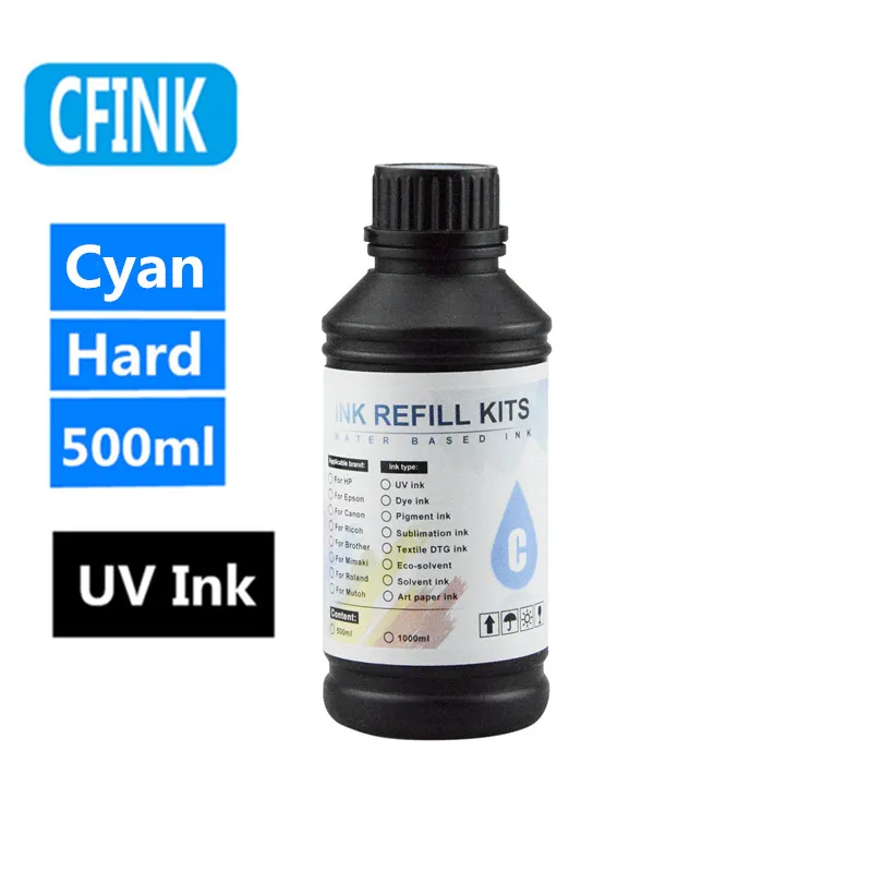 Tinta de curado UV Universal para impresora Epson L800, L805, L1800, R290, R330, 500, i3200, i1600, XP600, DX5, DX7, 1390 ML