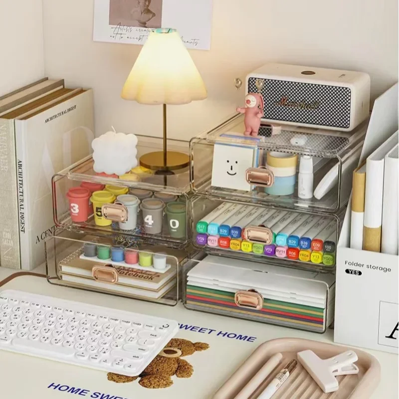 

Desktopdrawer storage box Office storage desk organize artifacts stationery sundries cosmetics snacks shelf