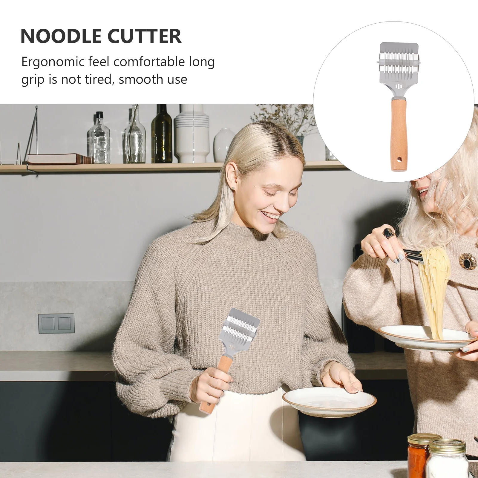 

1pc Stainless Steel Noodle Cutter Multi-Wheel Slicer For Homemade Pasta Restaurant Use Manual Noodle Making Machine Kitchen