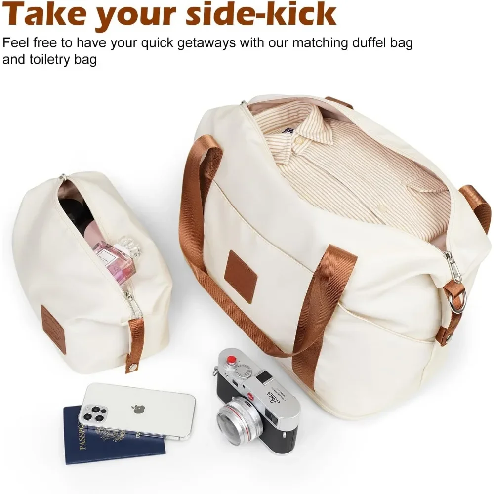 مجموعة حقائب سفر مكونة من 3 قطع، مجموعة أمتعة تحمل على أمتعة السفر، قفل TSA، عجلات دوارة، مجموعة أمتعة خفيفة الوزن (أبيض) #4