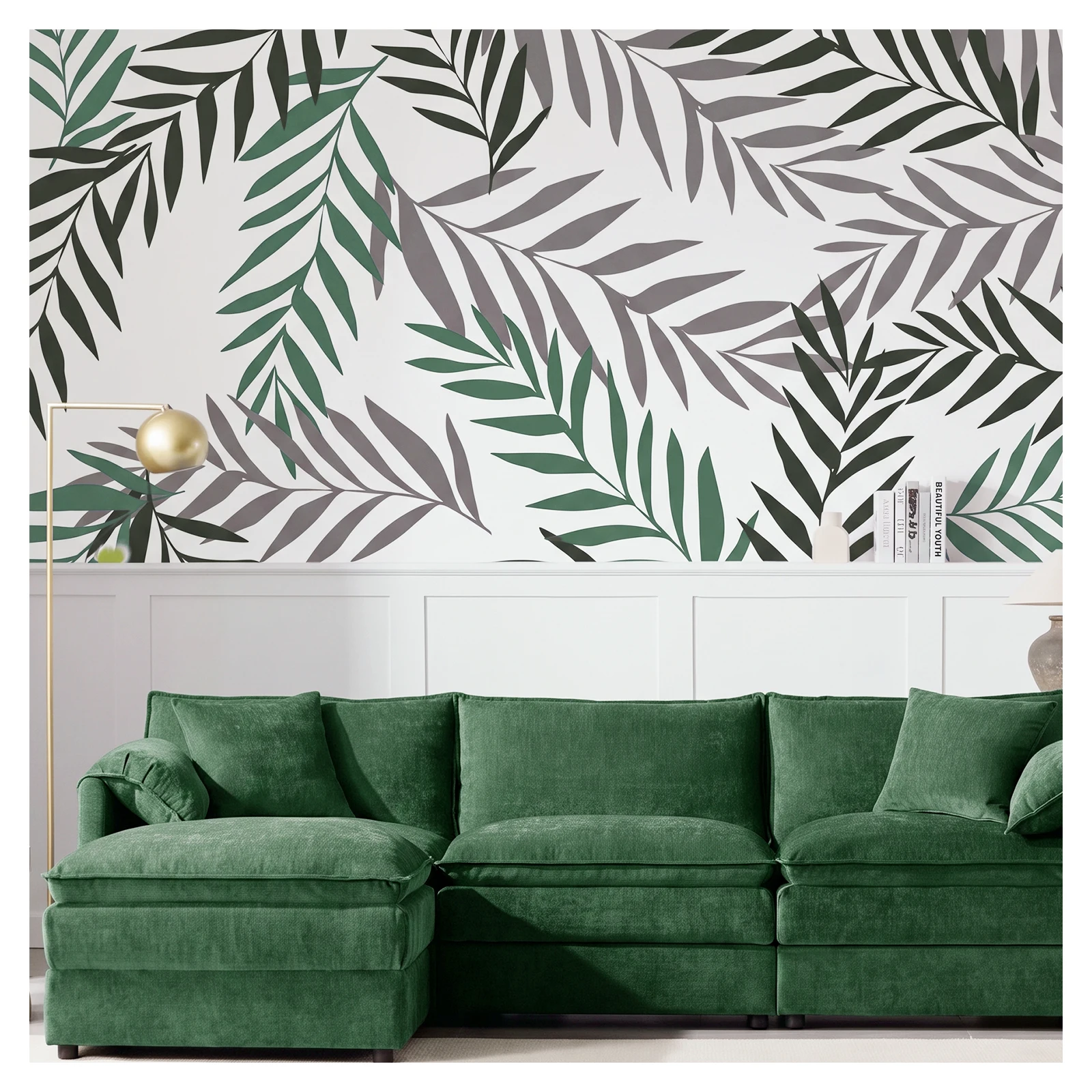 Large Size Tropical Leaf Wall Stencil For Painting 72cm - 120cm Reusable Template Furniture Decorative Home Decor