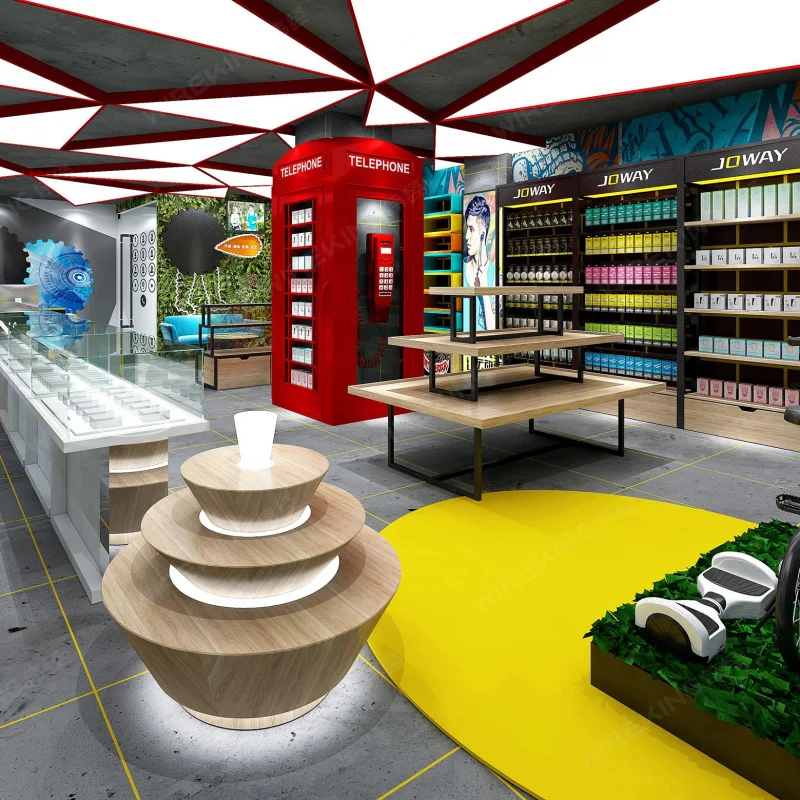 custom.Customized Mobile Phone Store One-Stop Design Computer Headset  Accessory Display Racks Retail Store