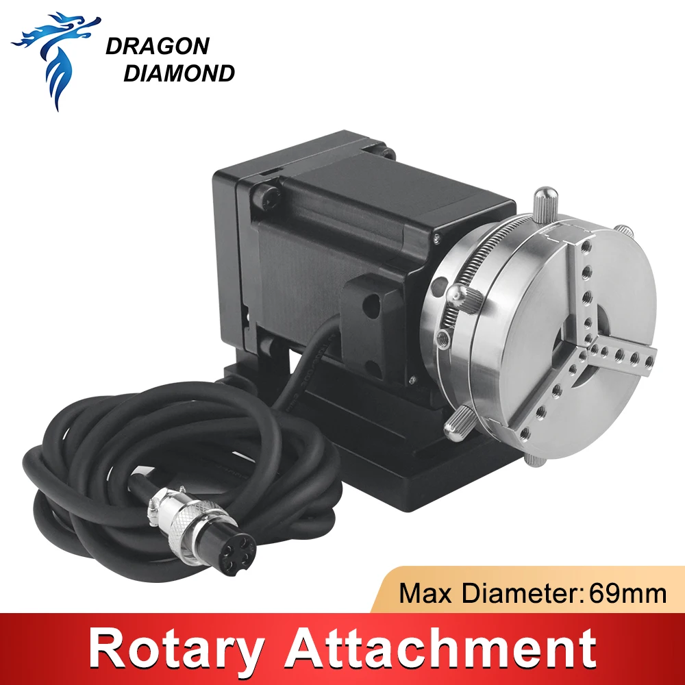 Imagem -02 - Acessório de Dispositivo Rotativo para Marcação a Laser de Fibra Fixture Gripper Três Chuck Rotary Expansion Axis 69 mm de Diâmetro