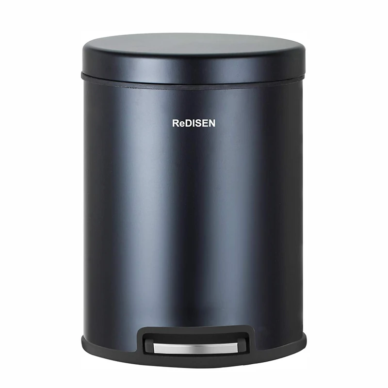 ReDISEN ถังขยะแบบเหยียบ Soft-Close สําหรับห้องครัว ห้องน้ํา สุขา... (สีดํา 5 ลิตร)