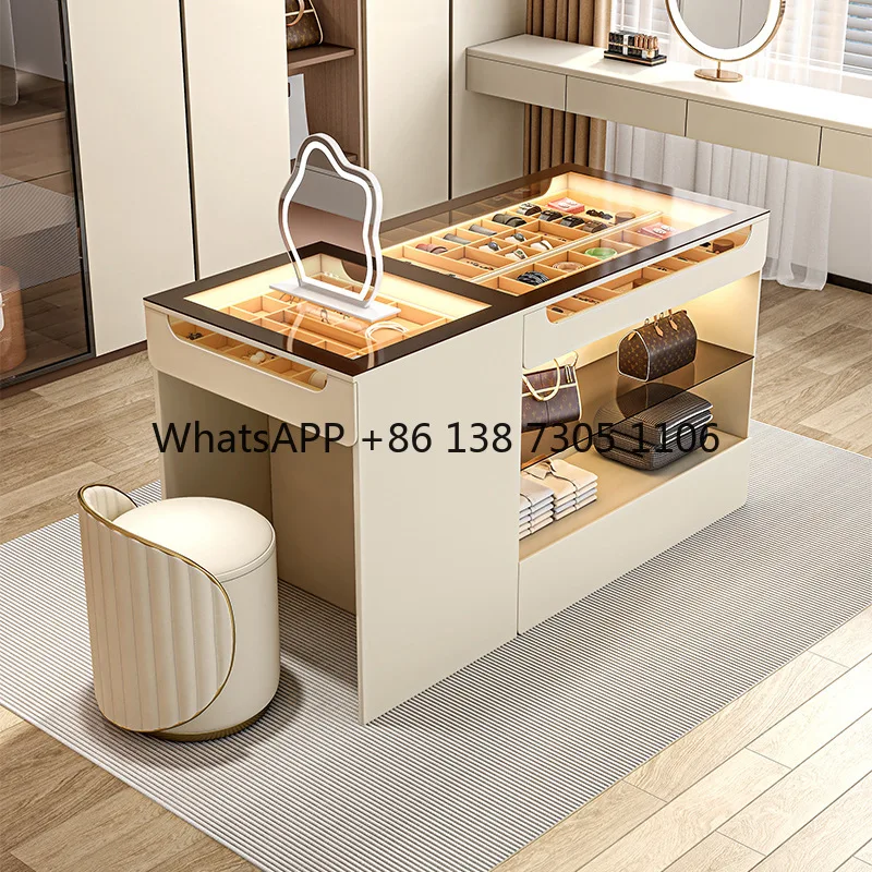 

Light luxury cloakroom Nakajima Taiwan bedroom chest jewelry integrated dresser solid wood display floor locker