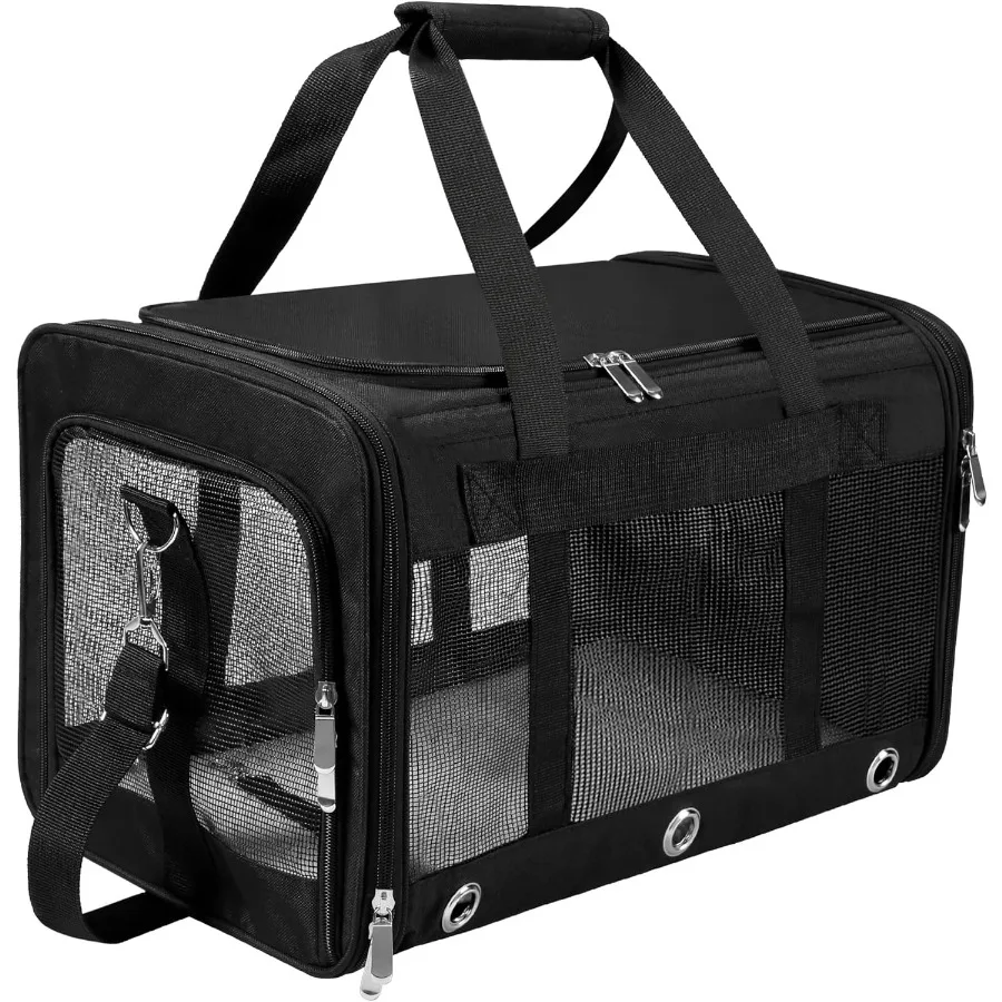 

Soft Sided Cat Dog CarrierCollapsible Pets Travel Carriers for Pet Puppy with Shoulder Strap Removable Mat Mesh Top Load Small