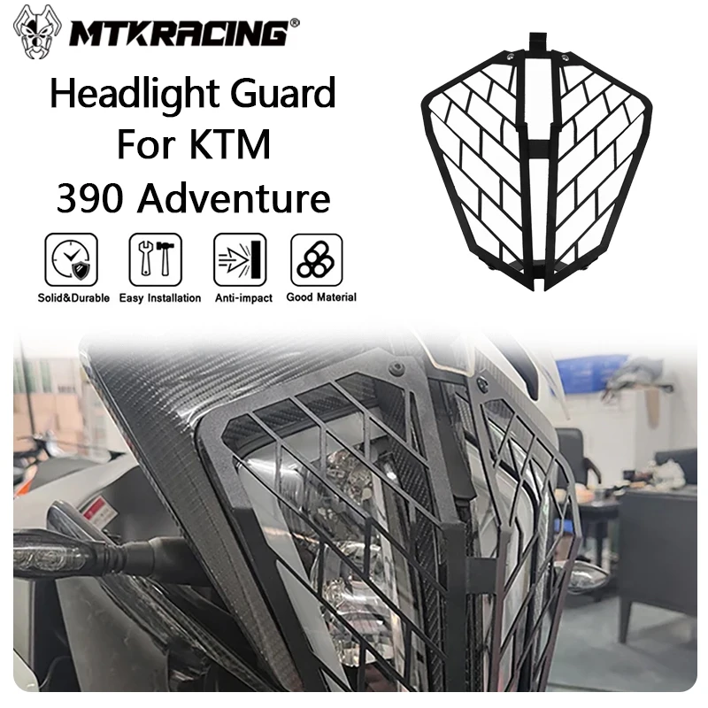 

MTKRACING защита для фар для KTM 390 Приключения 2021-2024 защита для фар из нержавеющей стали защита для фар сетчатая Крышка для радиатора