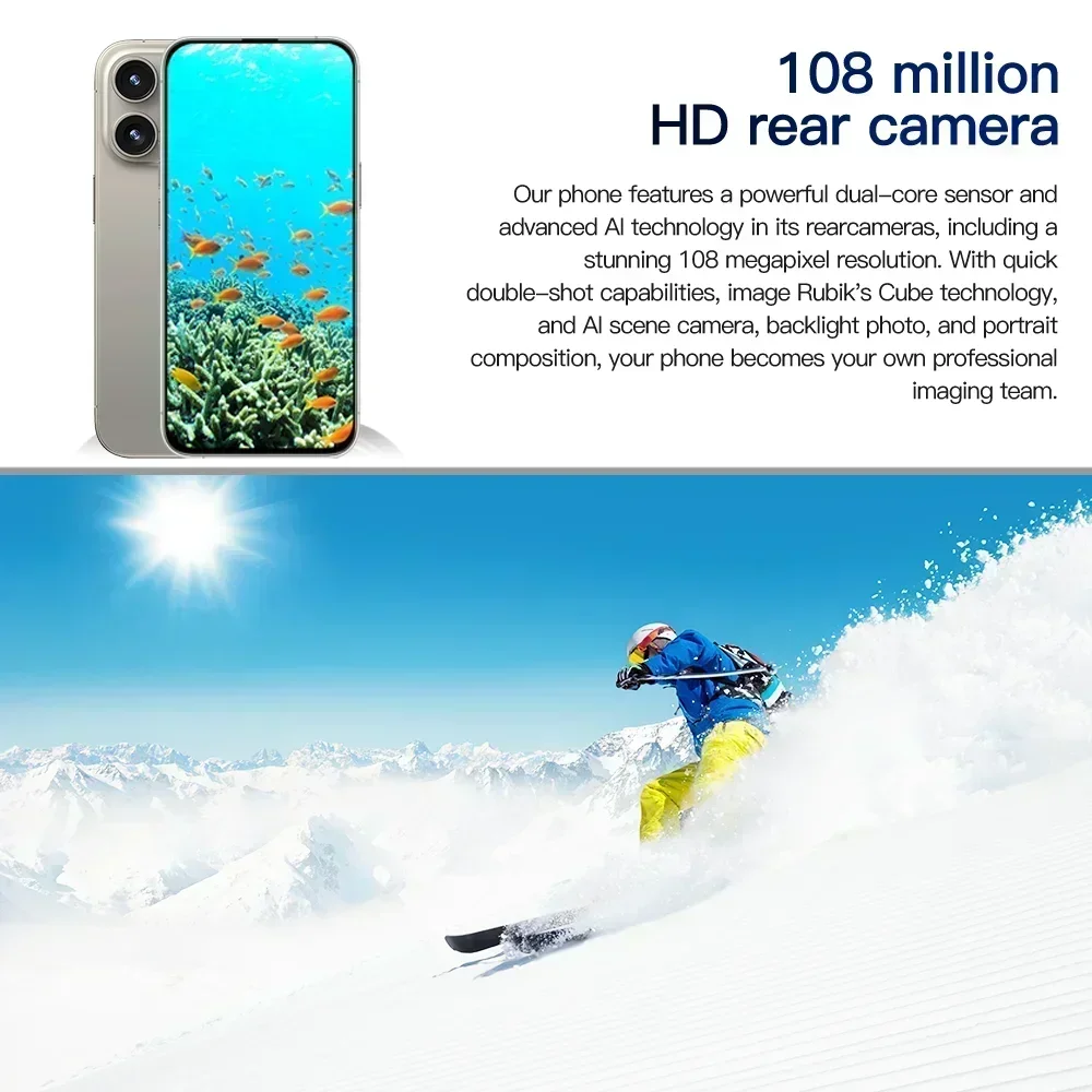 Original For Brand Smartphone 7.3 inch New XS15 Pro + Full Screen 4G 5G Cell Phone 7800mAh Mobile Phones Global Version