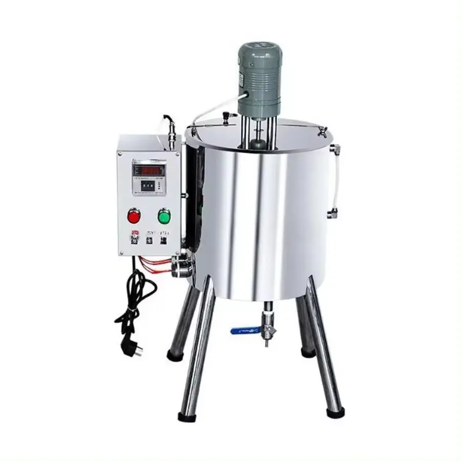 Semi Automatic Tank Lipstick Foundation Cream Jam Heating Mixing And Liquid Lipstick Filling Machine Cosmetics vertical