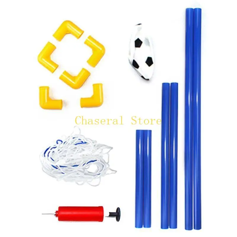 E7CE Portable Soccer Ball Goal Set Indoor Yard Sports Game Football Net Inflatable Ball with Parent-Child Toy Kids Gift