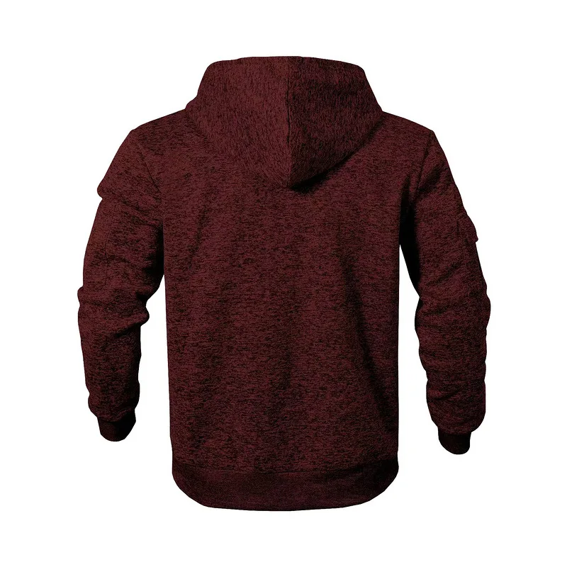 Amerikanischer Herren-Sweater aus schwerem Samt, Retro-Stil, mit kationischen Taschen, Kapuze und Reißverschluss, trendiger Sportpullover für Männer – Detail 16